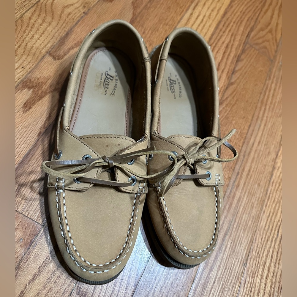 G.H Bass & Co. Sailor Leather Boat Shoe Top Sider Tan Women Size 9.5M